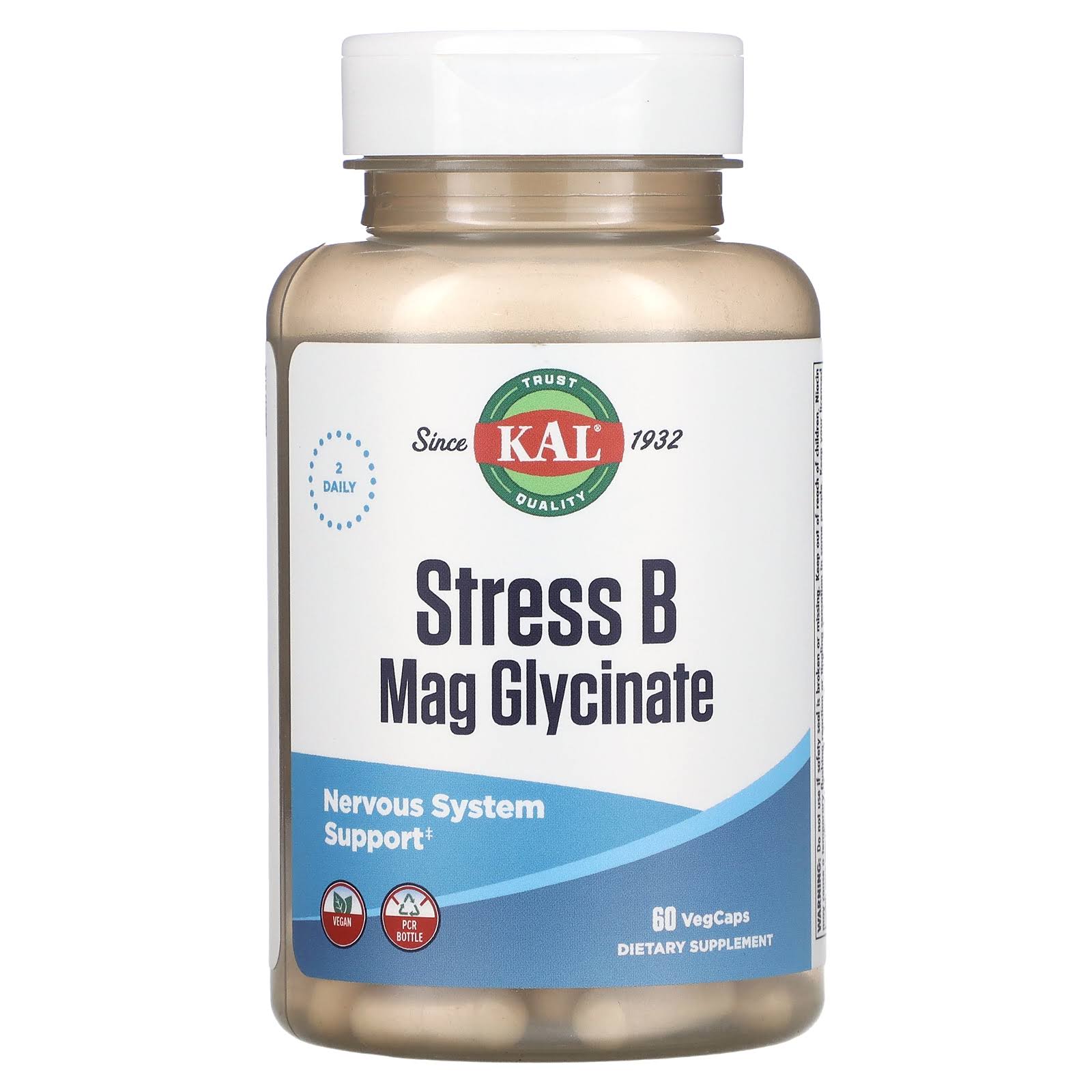 KAL, Stress B Mag Glycinate, 60 VegCaps