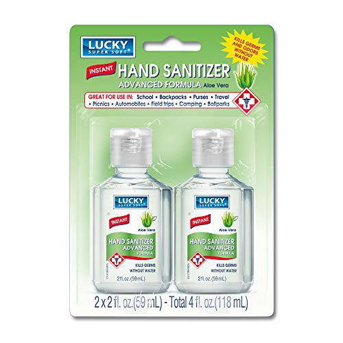 Lucky Super Soft Hand Sanitizer - Aloe vera, 2 oz, 2 ct
