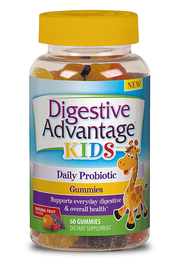 Digestive Advantage Kids Daily Probiotic Supplement - 60 Gummies, Natural Fruit Flavors