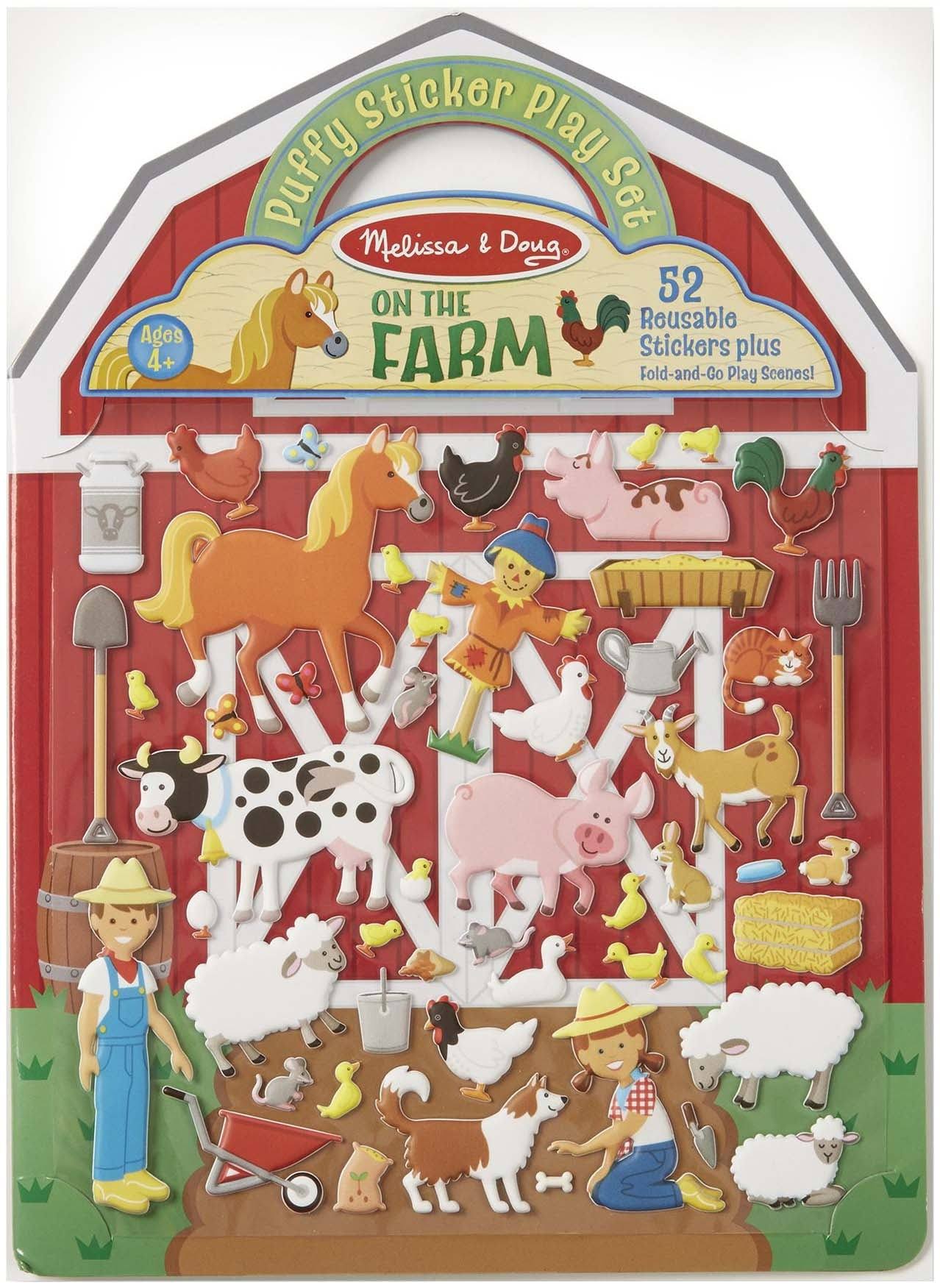Melissa & Doug - Reusable Puffy Sticker Play Set - On The Farm