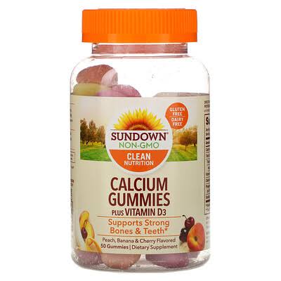 Sundown Naturals Calcium Plus Vitamin D3 Dietary Supplement Gummies - 50ct