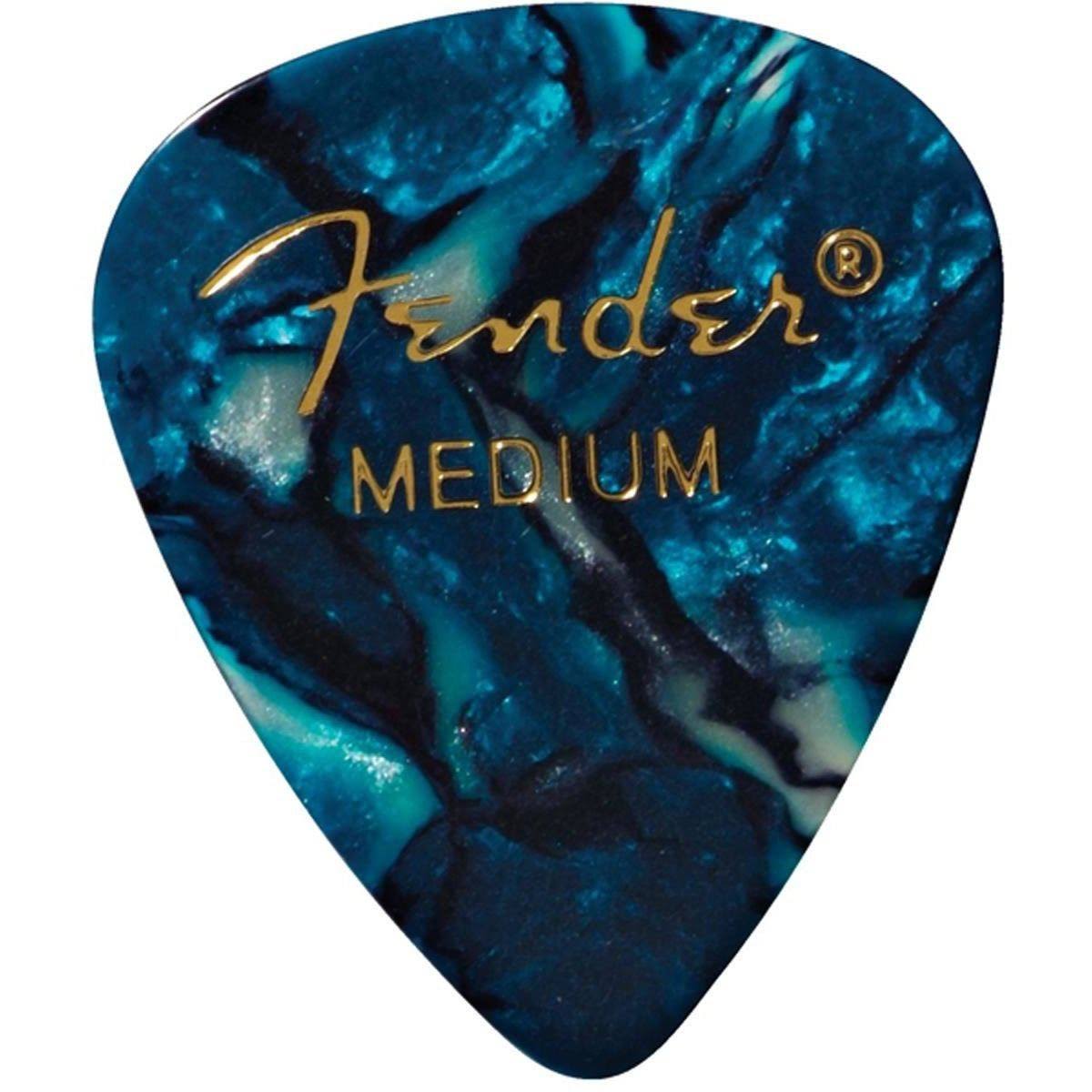 Fender 351 Premium Celluloid Guitar Picks - Ocean Turquoise, Medium