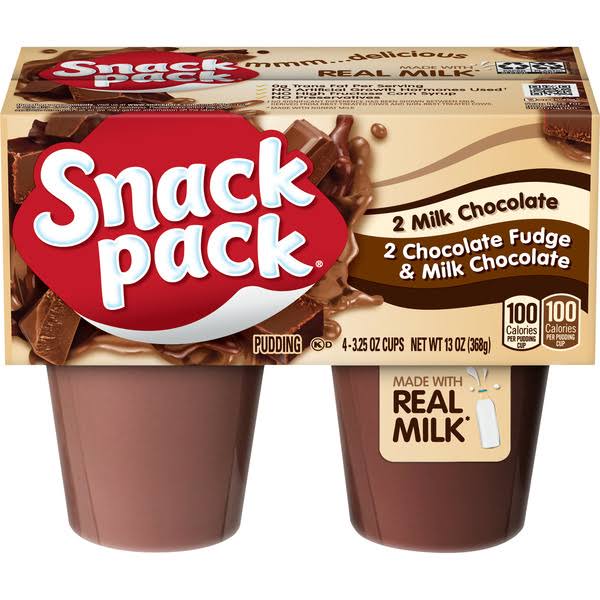 Snack Pack Pudding - Milk Chocolate Variety, 3.25oz, 4ct