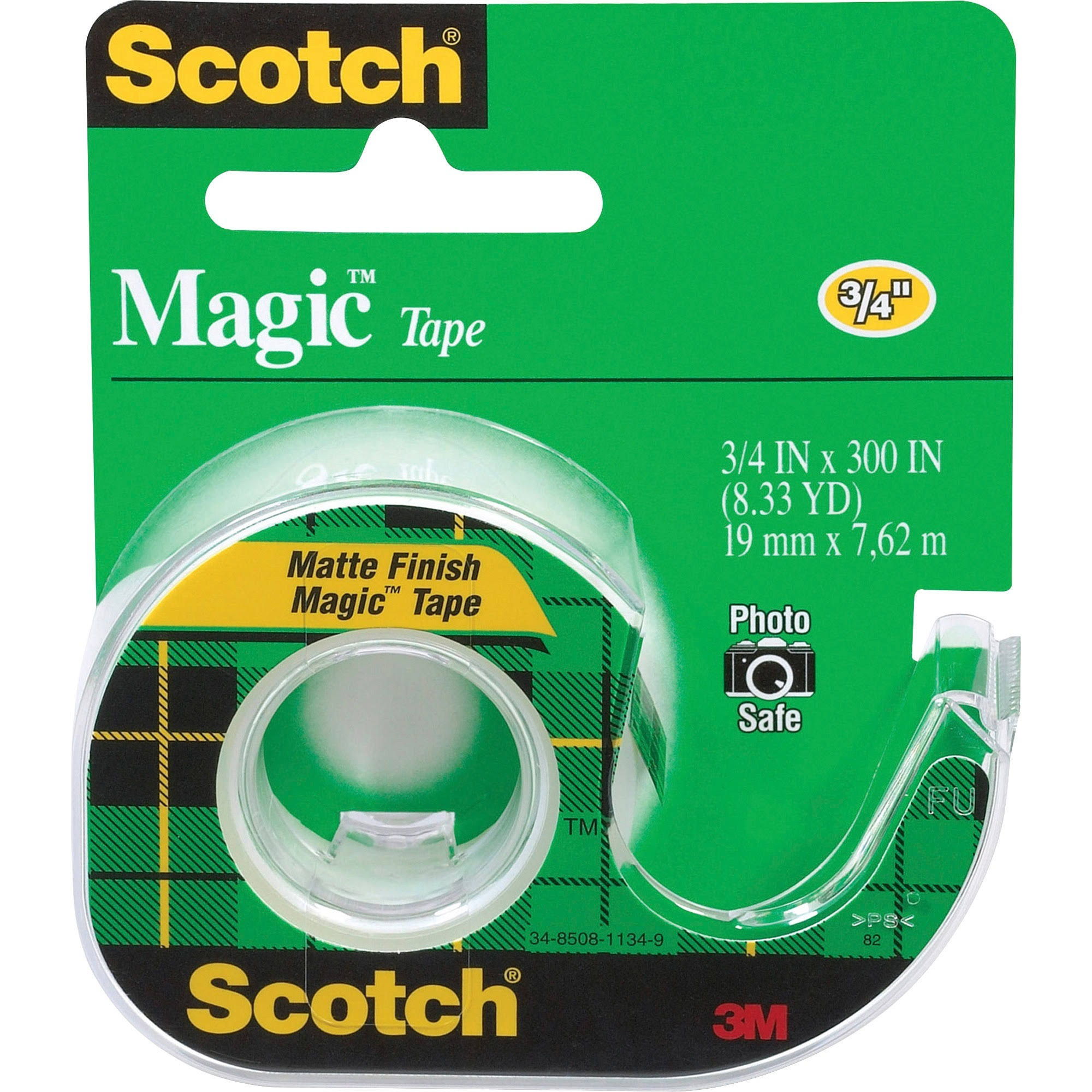 3M Scotch Magic Transparent Tape - 3/4" X 300", with Dispenser
