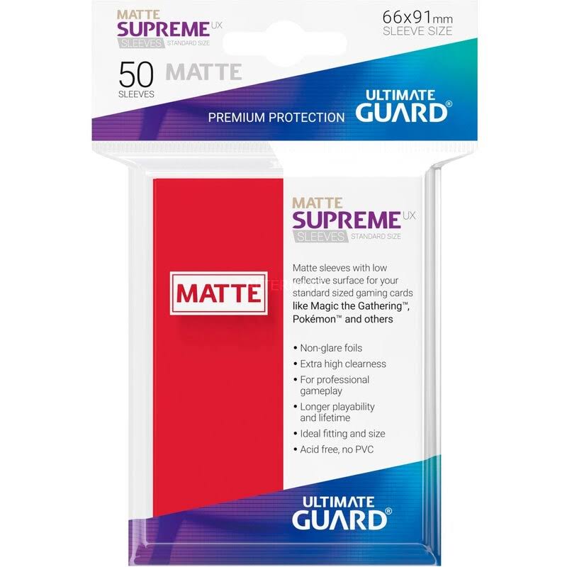 Ultimate Guard SLEEVES SUPREME UX MATTE RED 50CT