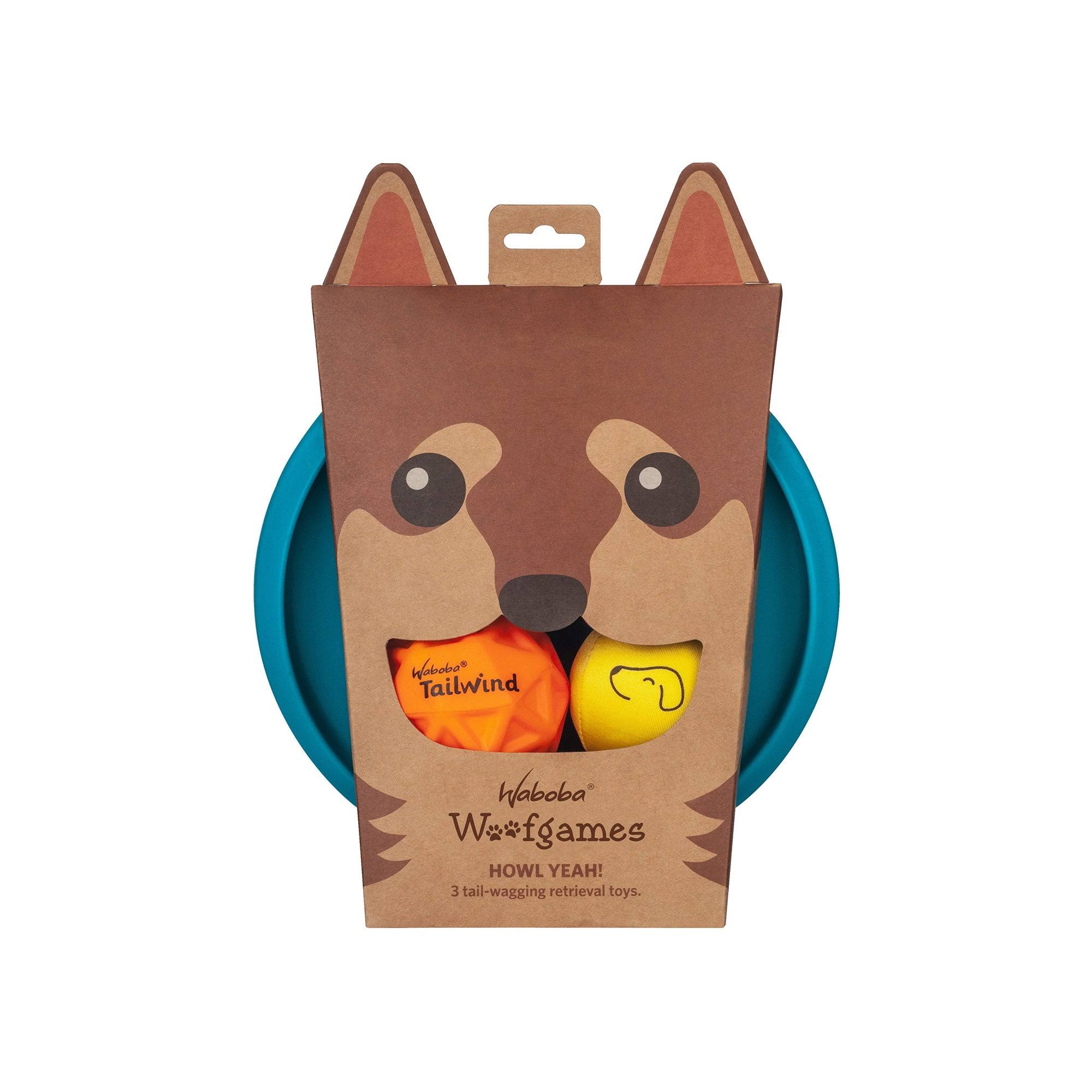Waboba Woof Pack Flying Disc Jump Beach Ball Dog Toy Set