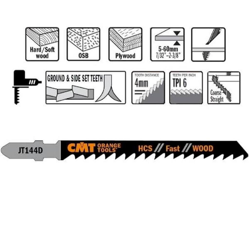 CMT JT144D-100 Jig Saw Blades for Wood - 100-Pack