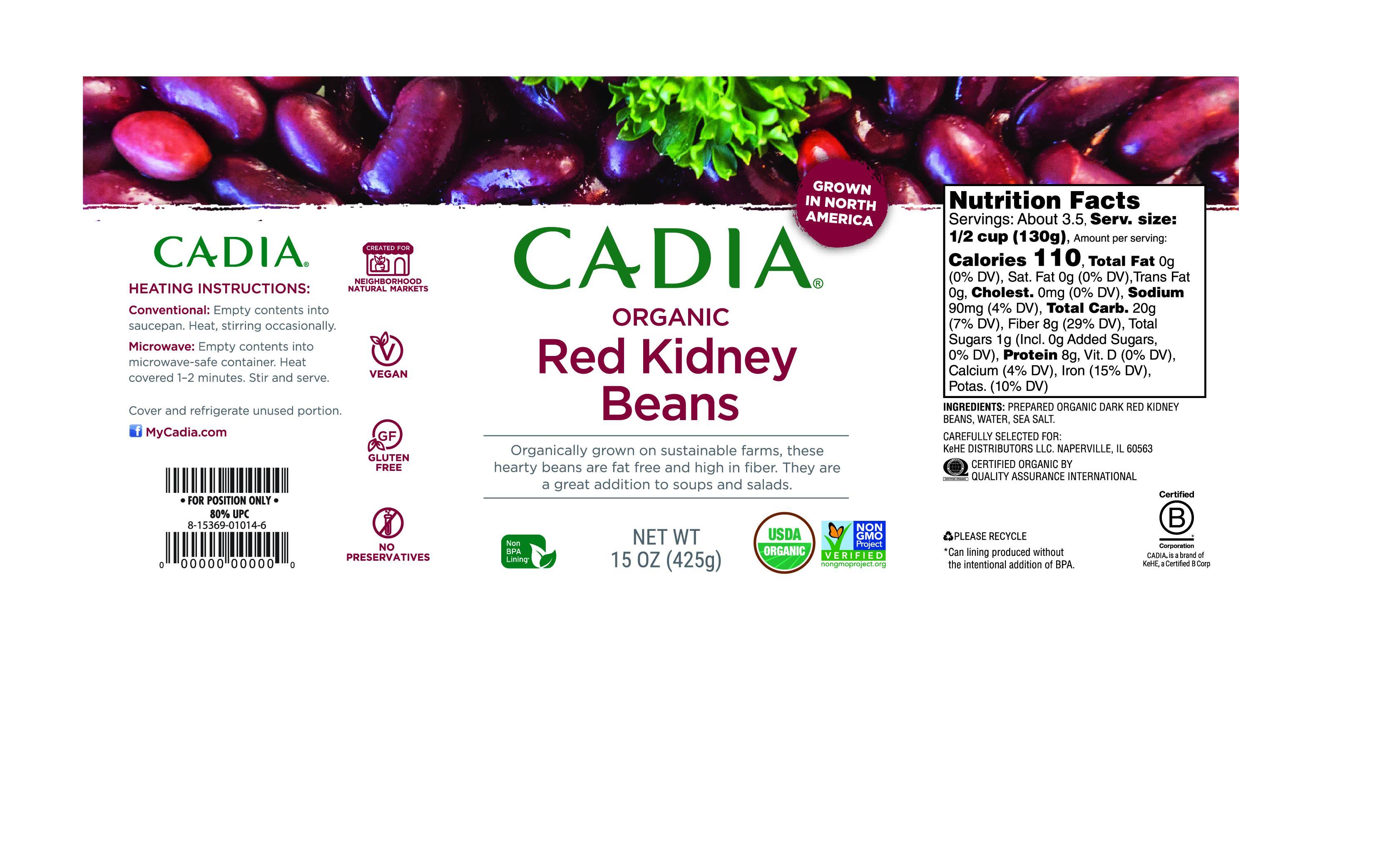 Cadia Red Kidney Beans, Organic - 15 oz