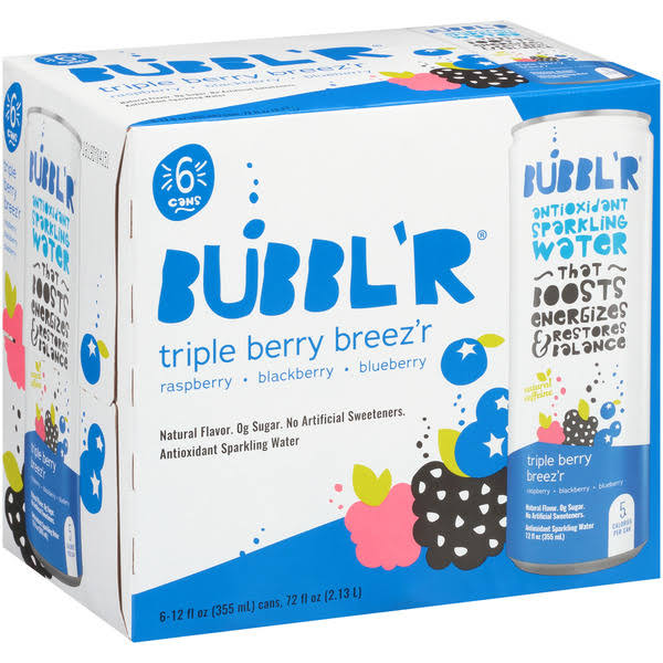 Bubbl'r Triple Berry Breez'r Antioxidant Sparkling Water - 12 fl oz