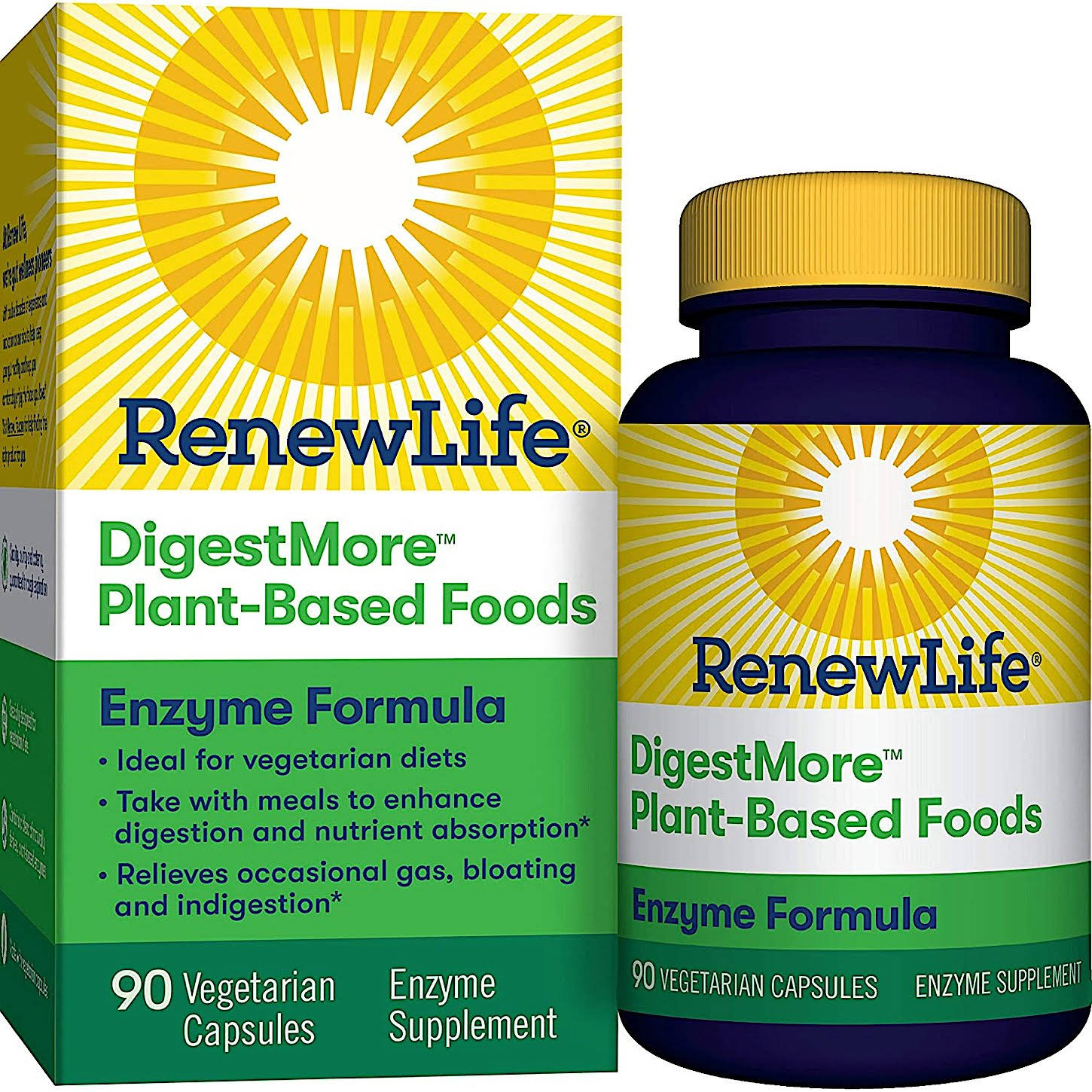 ReNew Life - DigestMore Plant-Based Foods, Enzyme Formula - 90