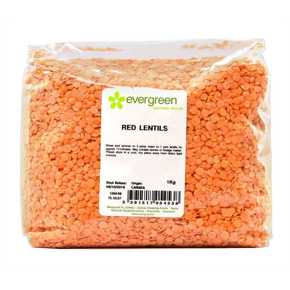 Evergreen Healthfoods Split Red Lentils - 1kg