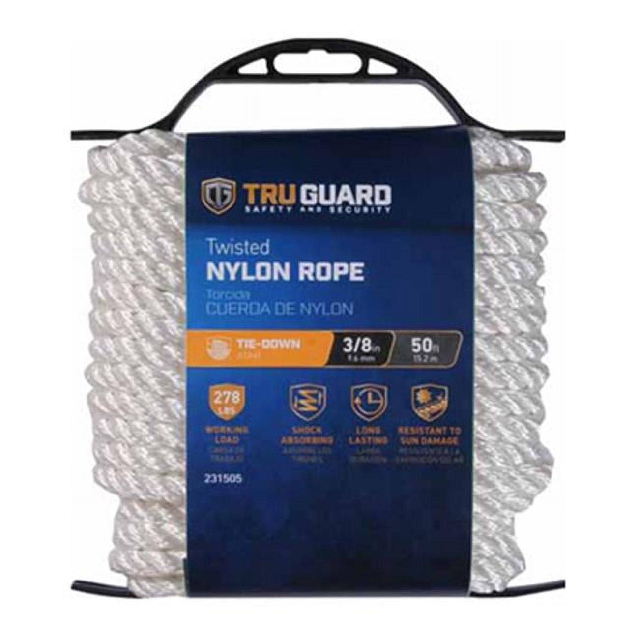 Mibro Group 231505 0.37 In. X 50 Ft. Tru-Guard White Twisted Nylon Rope White 0.37 In. X 50 Ft.