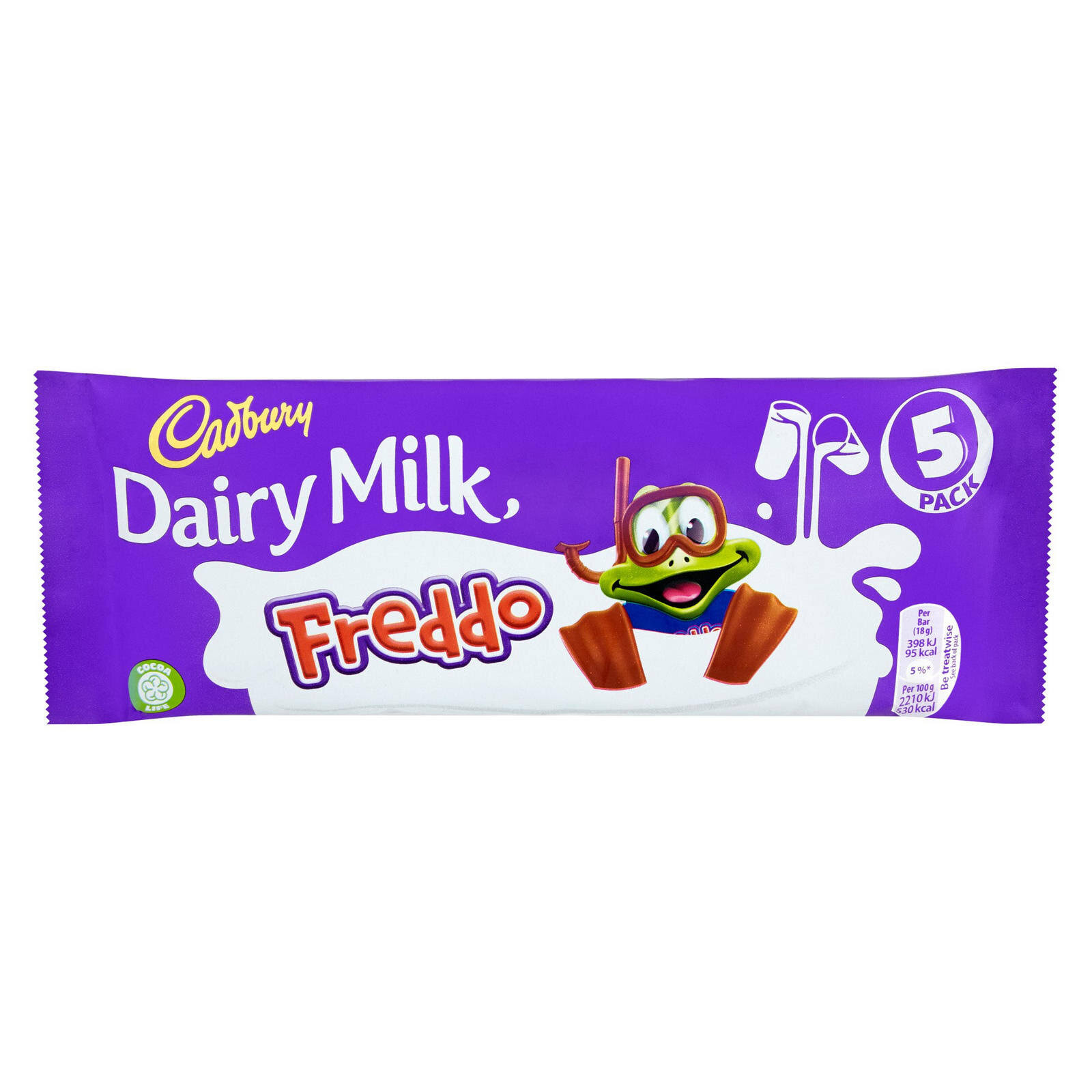 Cadbury Dairy Milk Freddo Chocolate Bar - 5 Pack, 90g