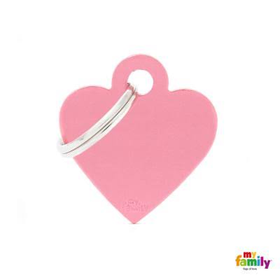 My Family Basic Heart Pet Tag - Small, Pink