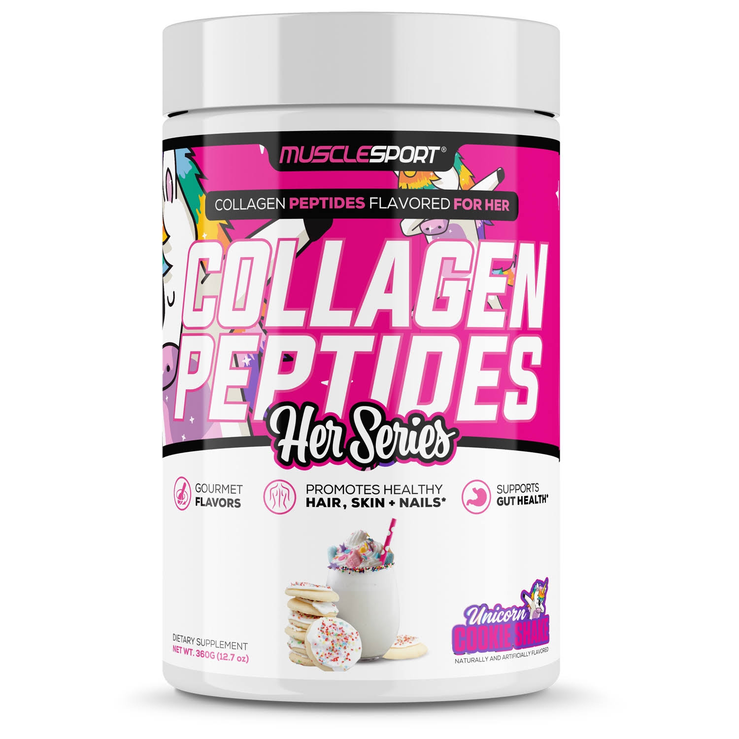 Musclesport Collagen Peptides Her Series Unicorn Cookie Shake 360g 30 Servings | by NetNutri