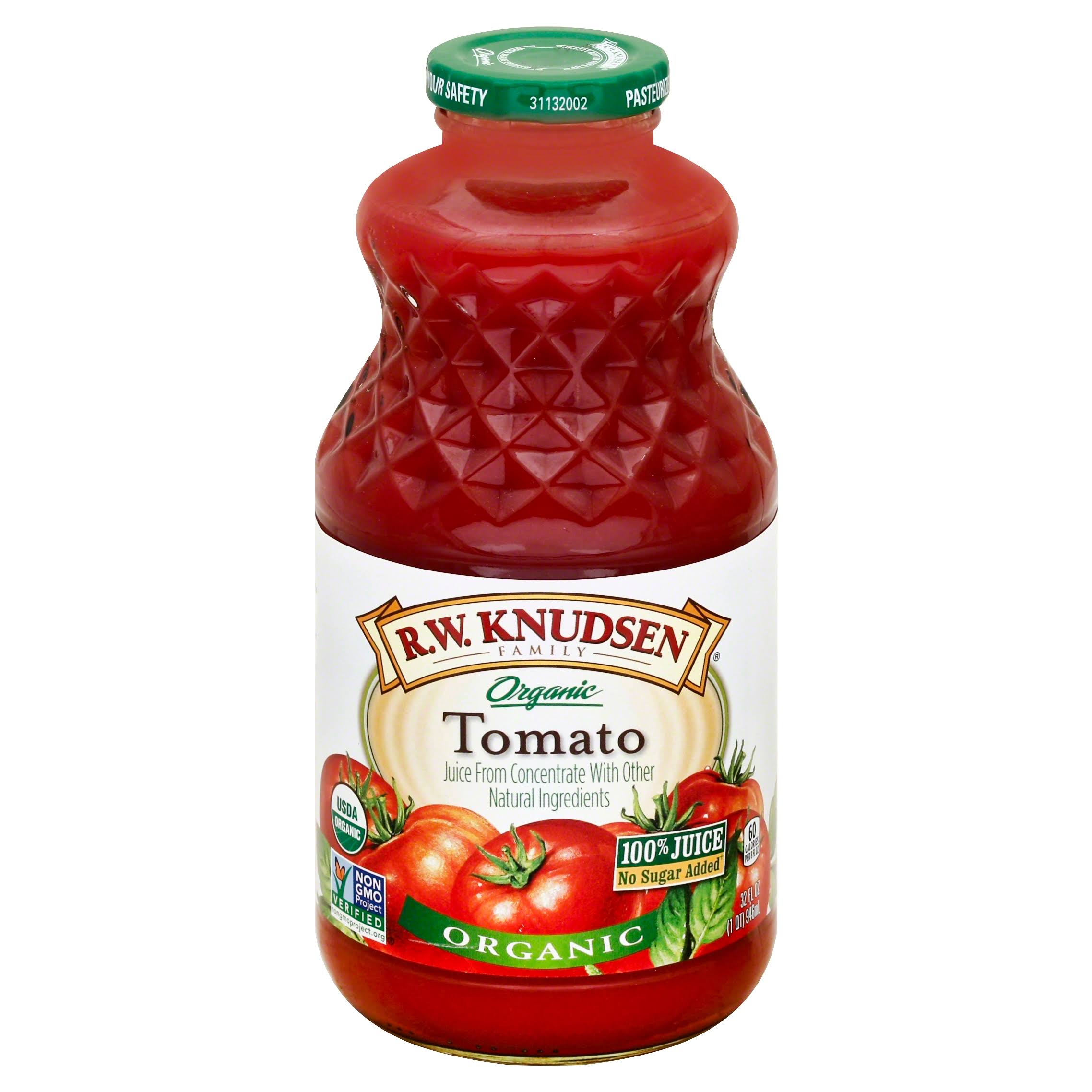 RW Knudsen 100% Juice, No Sugar Added, Organic, Tomato - 32 fl oz