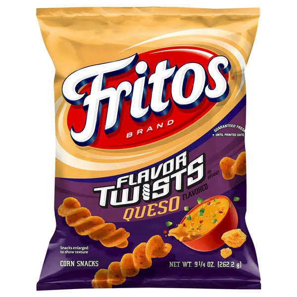 Fritos Flavor Twists Corn Snacks, Queso Flavored - 9.25 oz