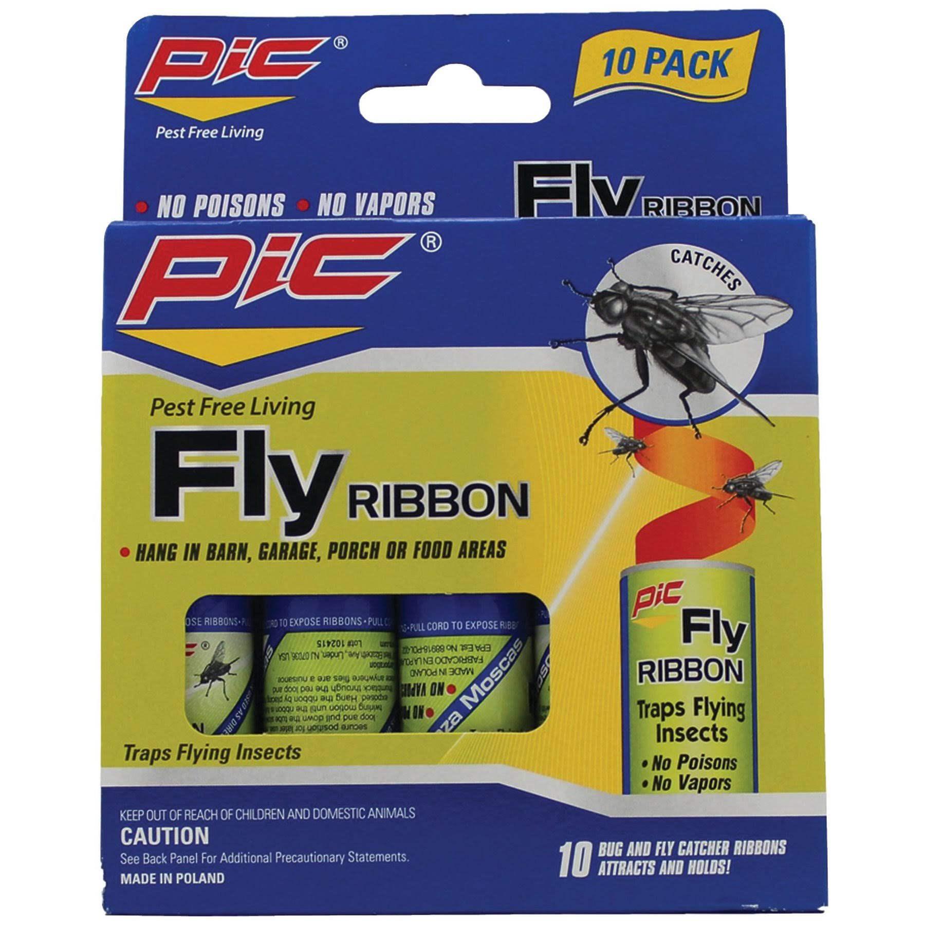 Pic Fly Ribbon Bug Insect Catcher - 10pk