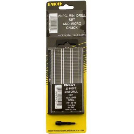 Enkay 540-409C Micro Chuck and Drill Set, Carded