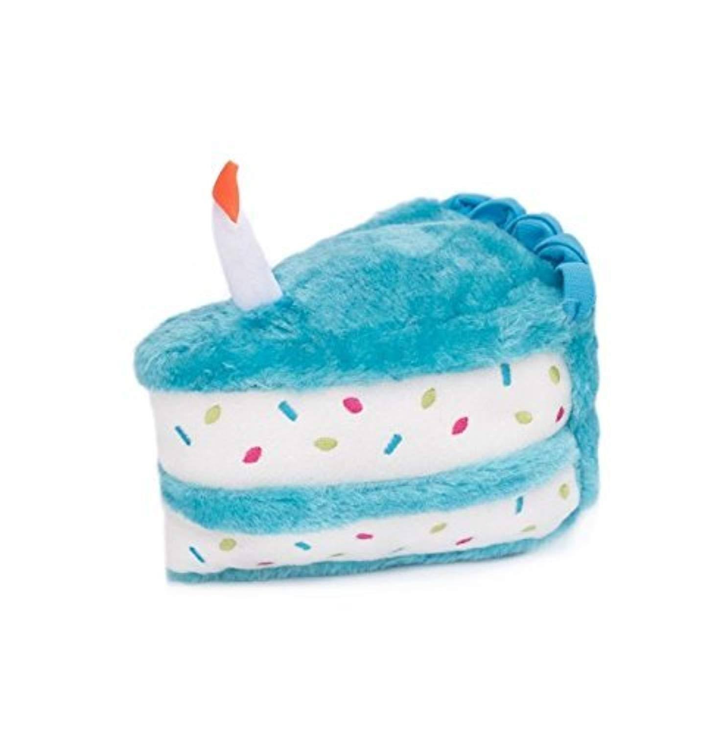 ZippyPaws Birthday Cake Blue Dog Toy