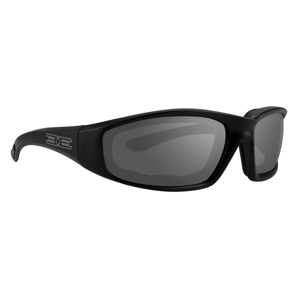 Epoch Foam Padded Motorcycle Sunglasses - Black, Smoke Lenses