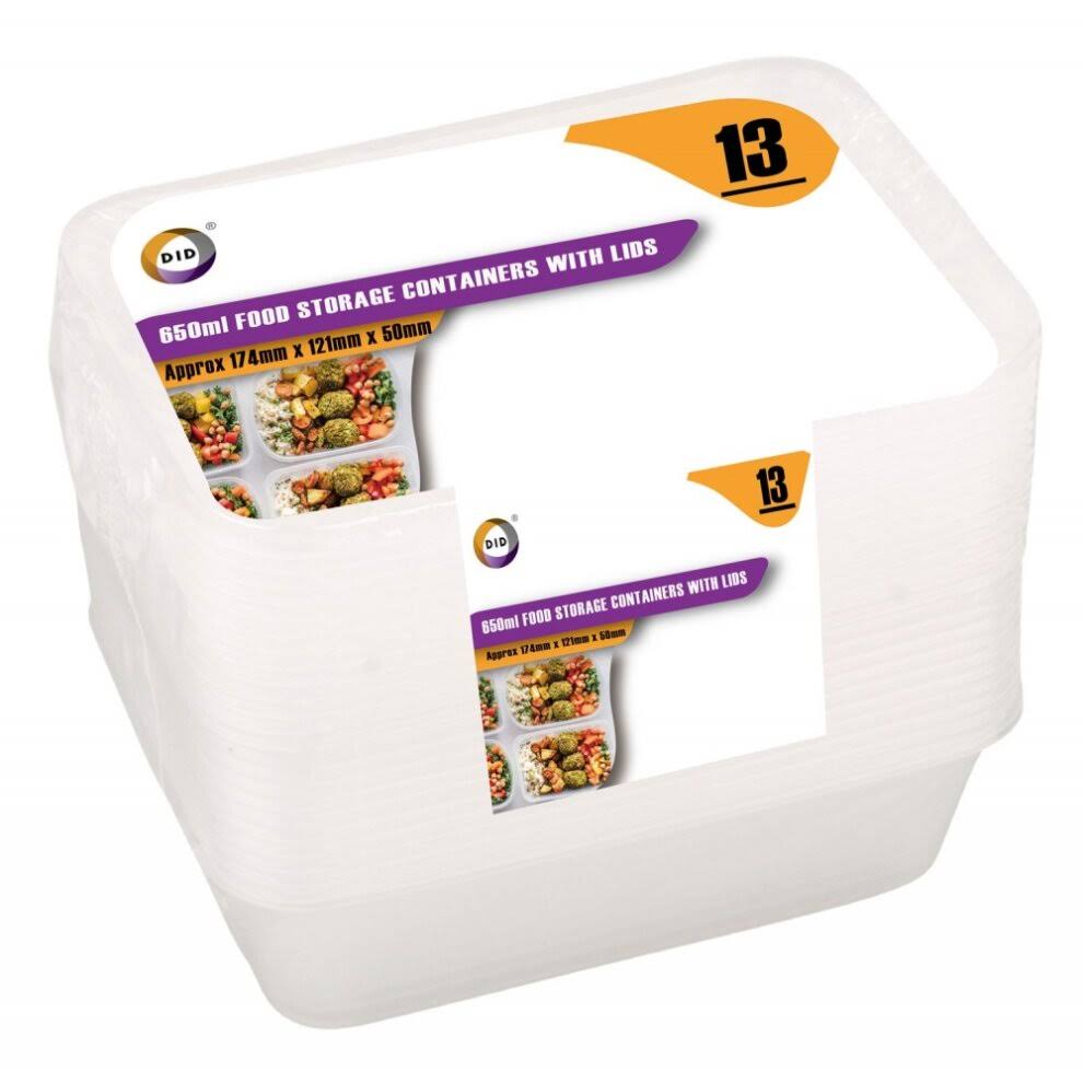 Food Storage Containers with Lids 650ml - Pack of 13