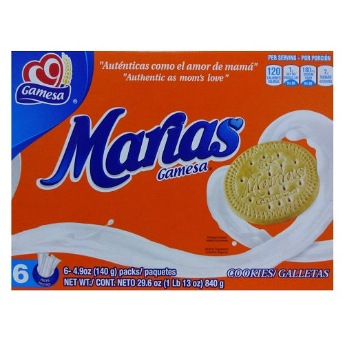 Marias Gamesa Cookies - 6 Pack, 140g