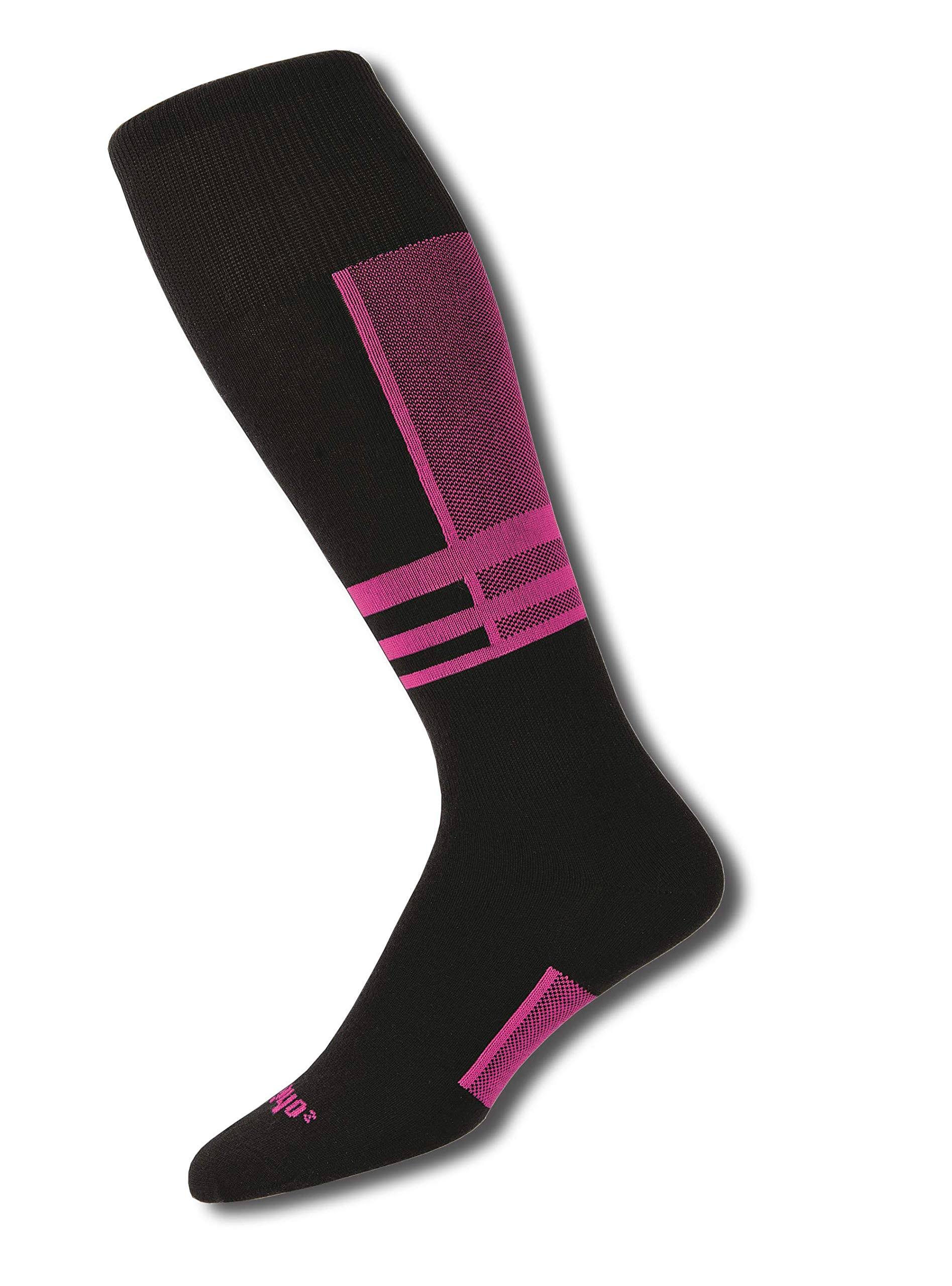Thorlo Ultra Light Ski Liner Sock - Pink/Black, 8-9.5