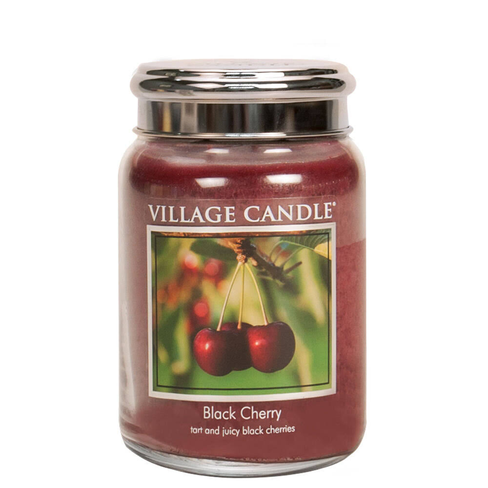 Village Candle Premium 26oz Scented Candle Jar Black Cherry