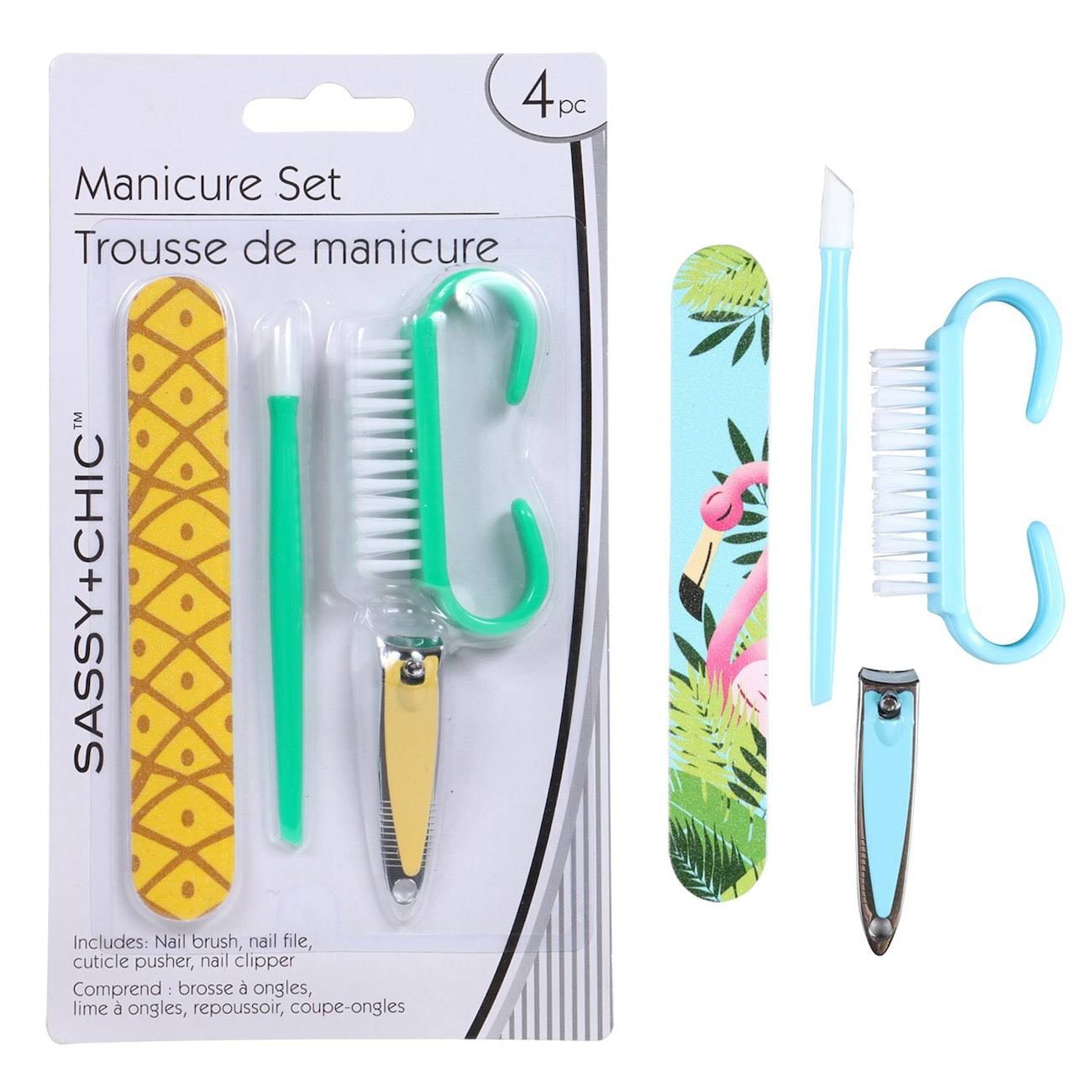 24 Sassy+Chic Tropical-Themed 4-pc. Manicure Sets at Dollar Tree
