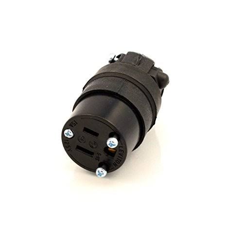 Leviton Straight Blade Grounding Connector - Black, 15A, 2 Pole