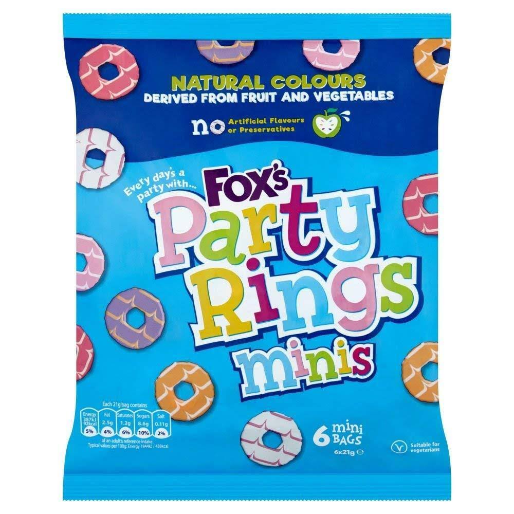 Fox's Party Rings Minis Snack - 6pk, 21g