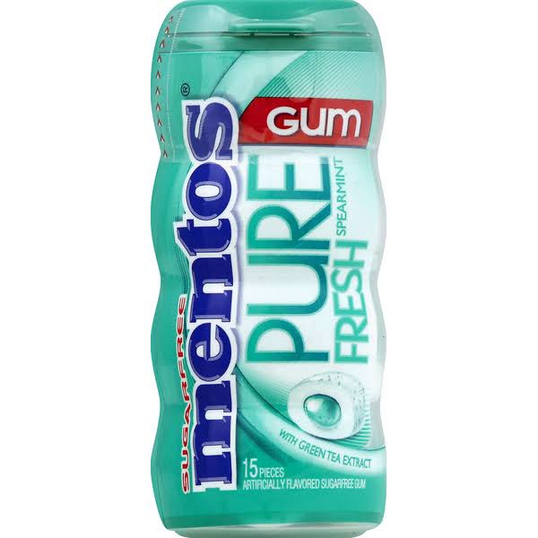 Mentos Pure Fresh Gum - Spearmint, 15 Pieces