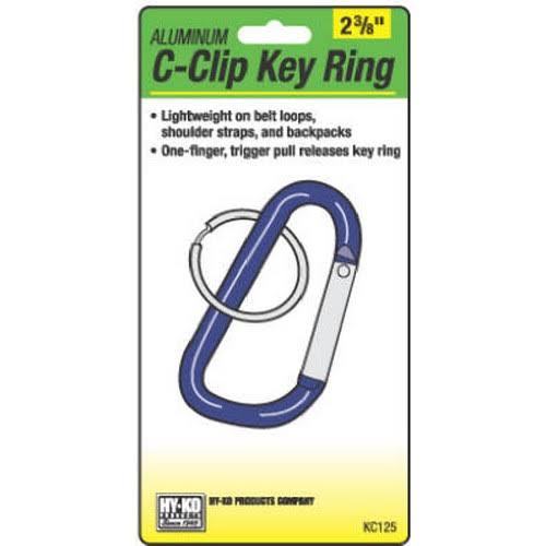 Hy-Ko Products C-Clip Aluminum Key Ring - 2 3/8", Small