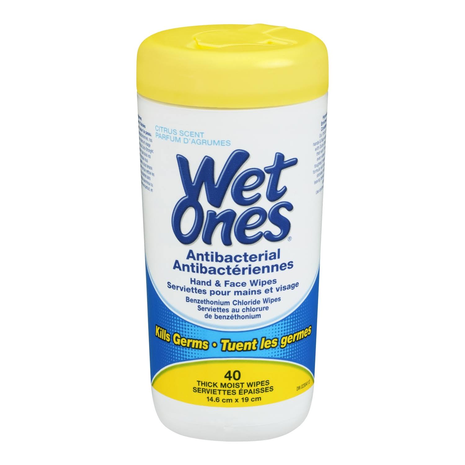 Wet Ones Antibacterial Hand & Face Wipes - Citrus, 40ct