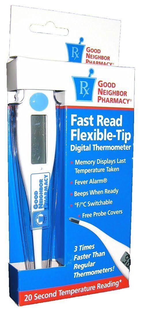 GNP Digital Thermometer with Probe Covers - Fast Read, Flexible-Tip