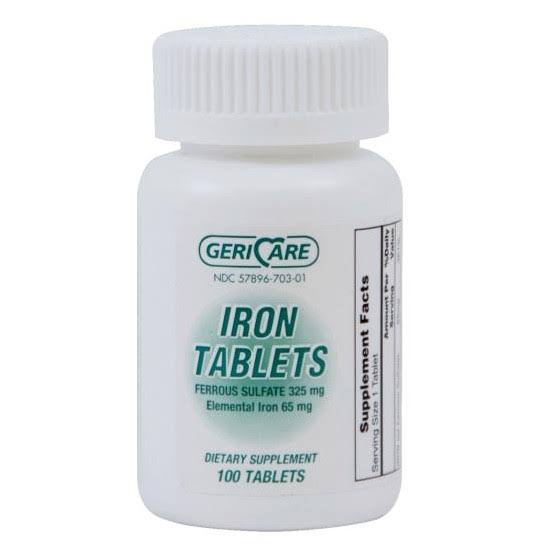Geri Care Iron Tablets - 325mg, 100 Tablets