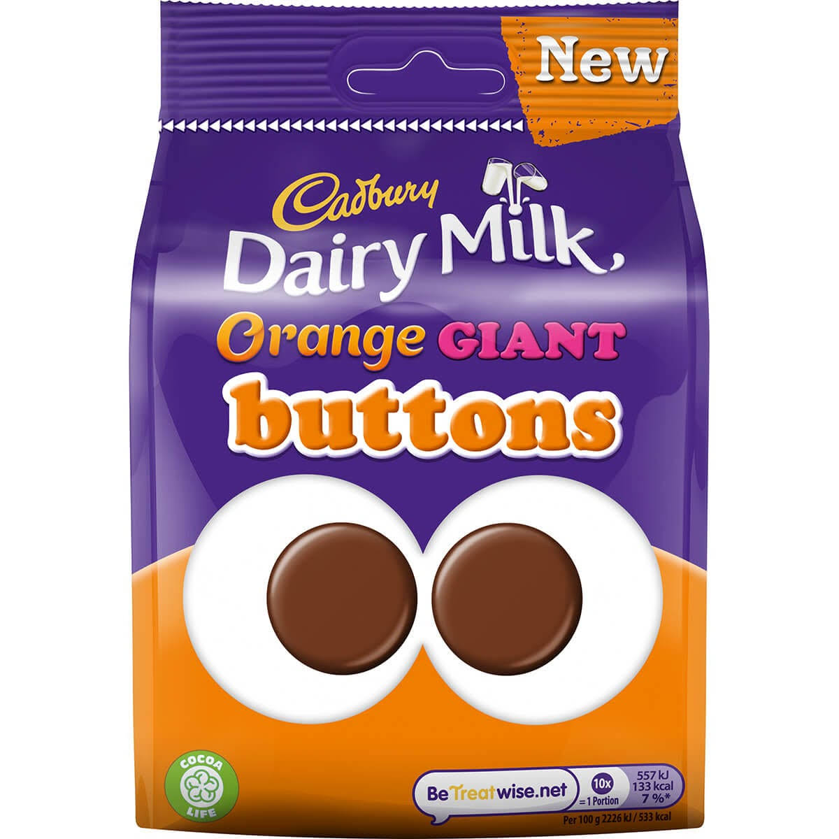 Cadbury Dairy Milk Giant Orange Buttons 110g