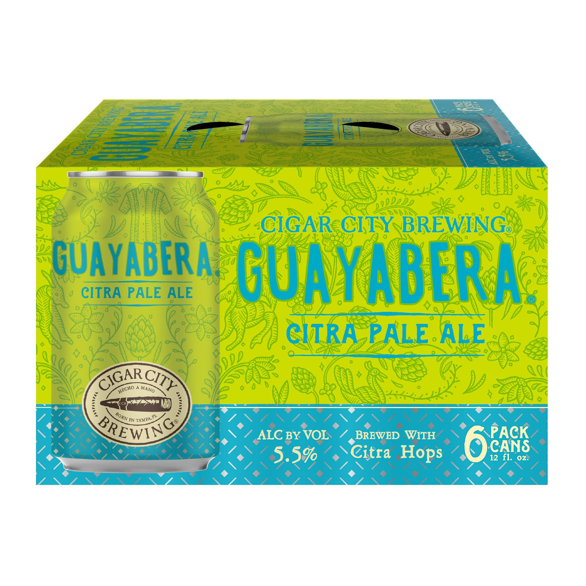 Cigar City Brewing Guayabera Beer, Citra Pale Ale, 6 Pack - 6 pack, 12 fl oz cans