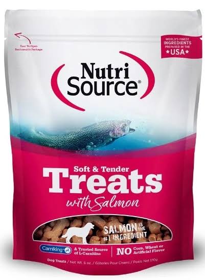NutriSource Soft & Tender Dog Treat - Salmon, 6oz