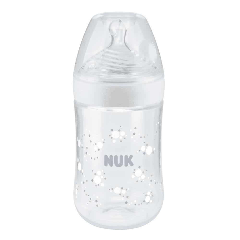 NUK Nature Sense 260ml Bottle with Medium Flow Silicone Teat 6-18m