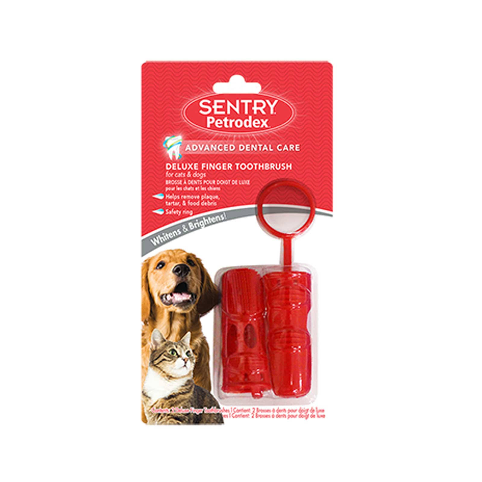 Sentry Petrodex Delux Dog and Cat Finger Toothbrush - 2 Count