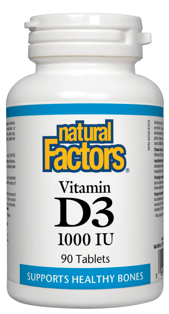 Natural Factors - Vitamin D3 1000 IU - 90 Tablets