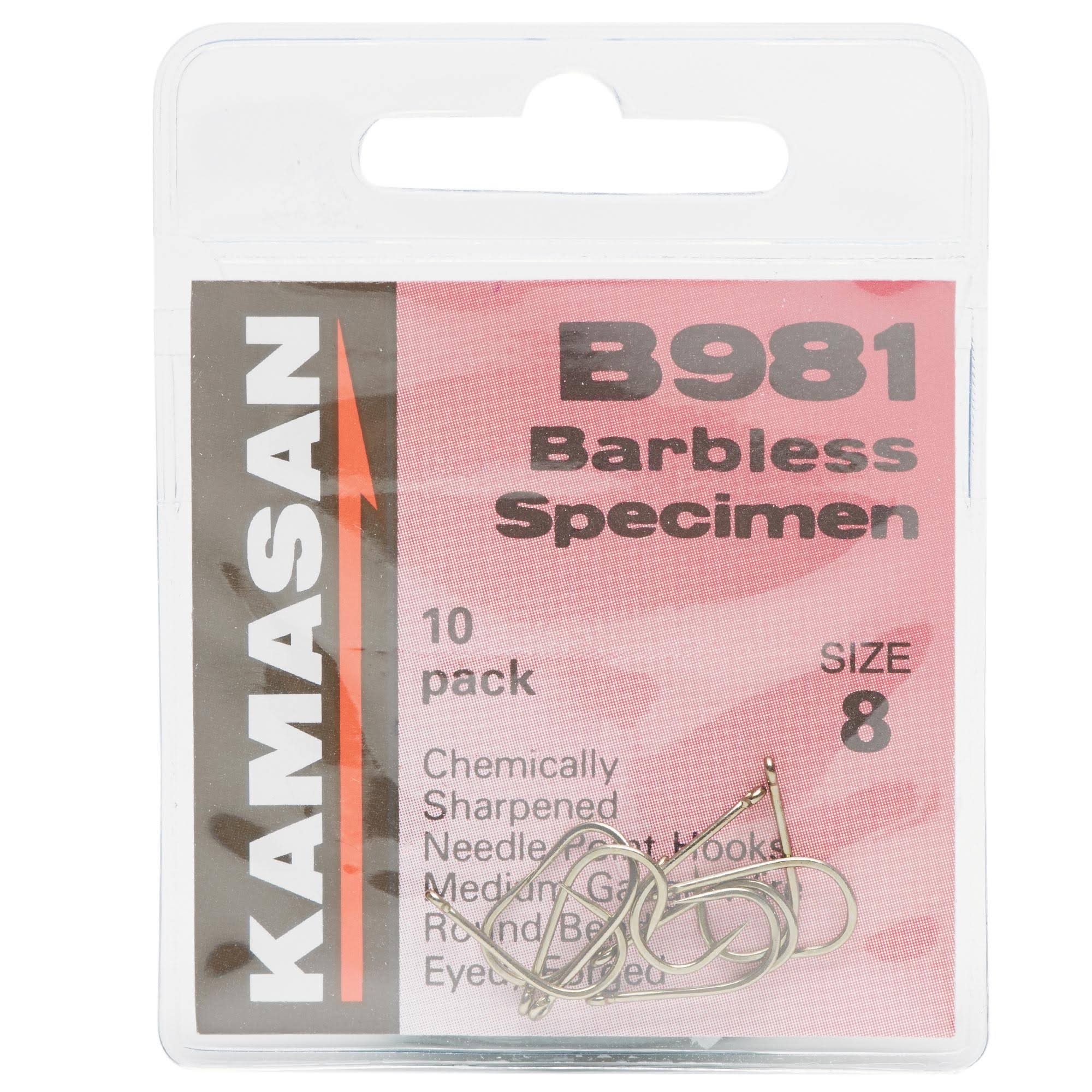 Kamasan  Specimen 981 Barbless Hooks Size 10 