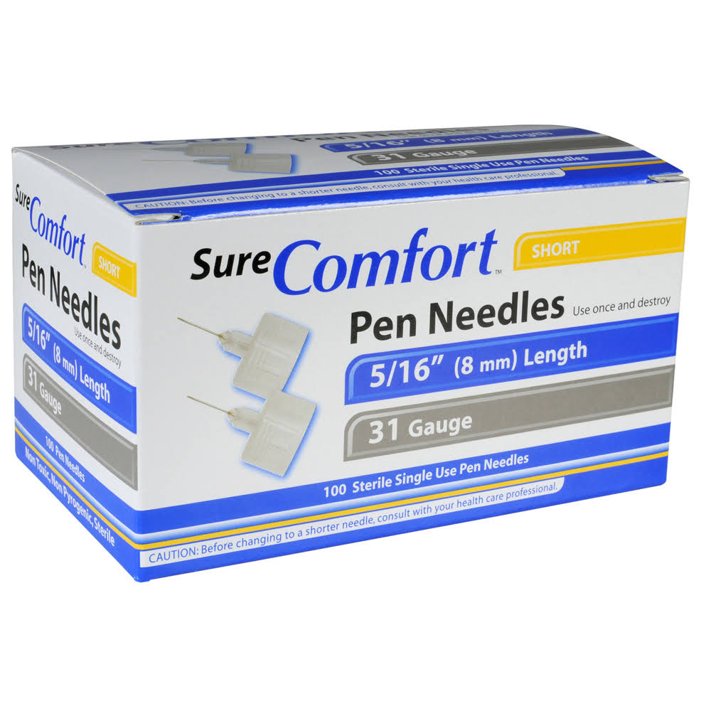 Sure Comfort Pen Needles - Short, 31 Gauge, 100 ct