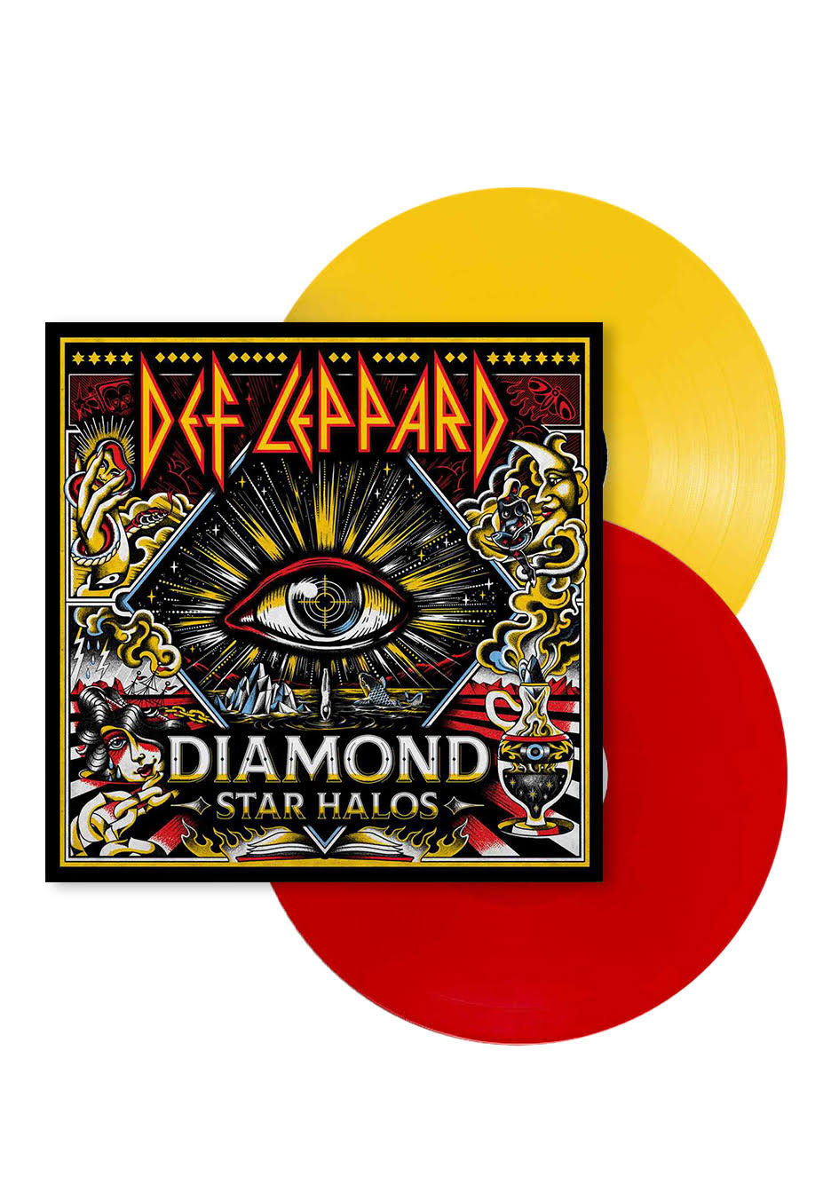 Def Leppard Diamond Star Halos - Red & Yellow Vinyl - Sealed 2022 UK