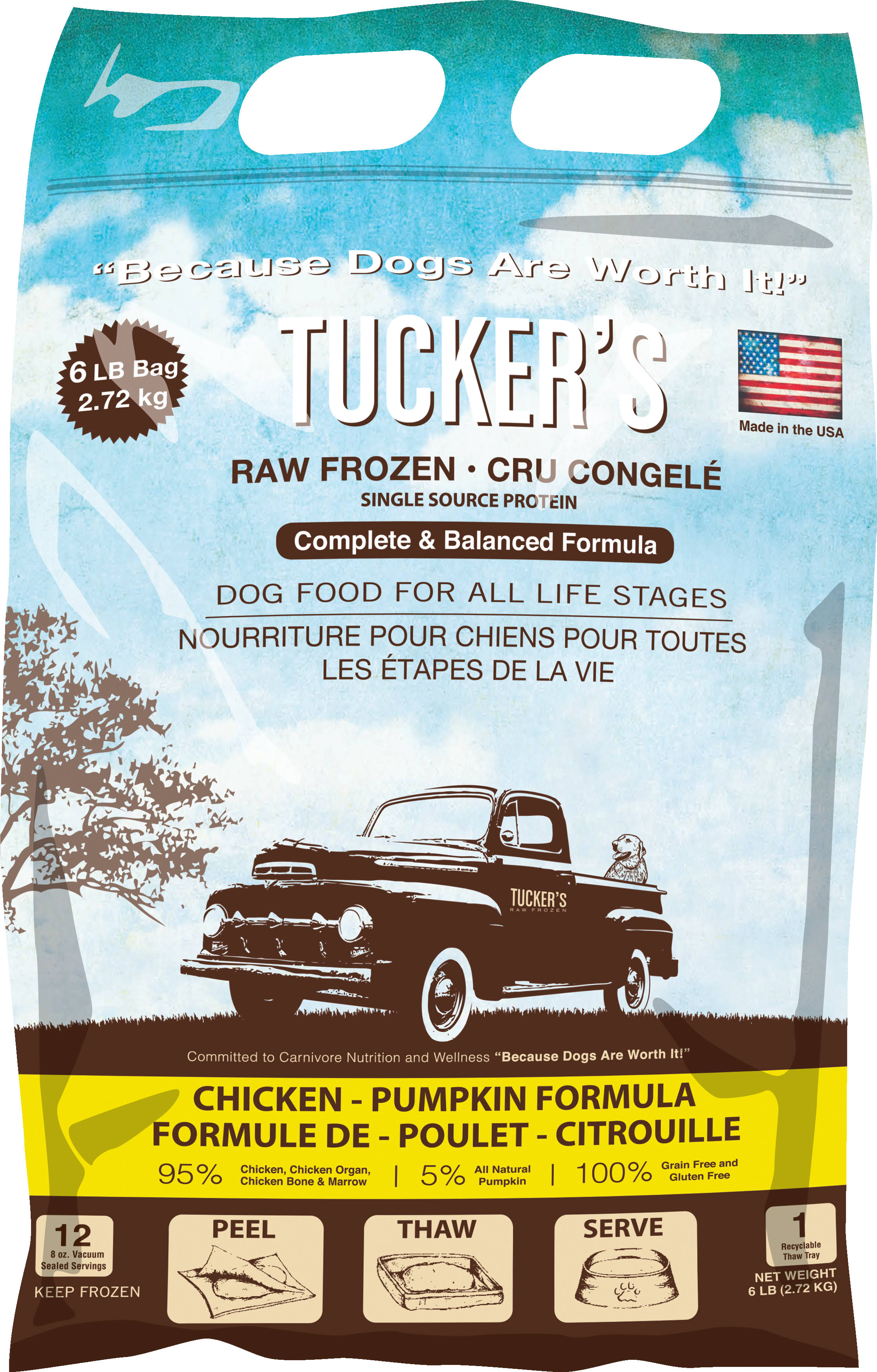 Tucker's Chicken & Pumpkin Raw Frozen Dog Food 6lb