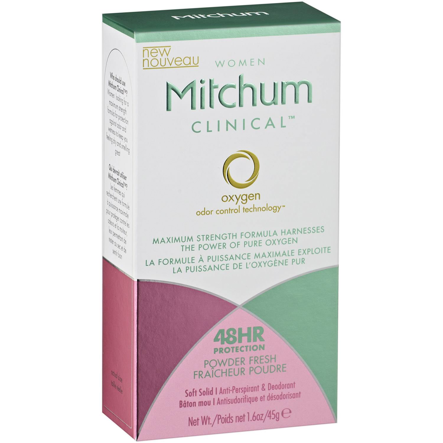 Mitchum for Women Clinical Deodorant Stick - 45g, Powder Fresh