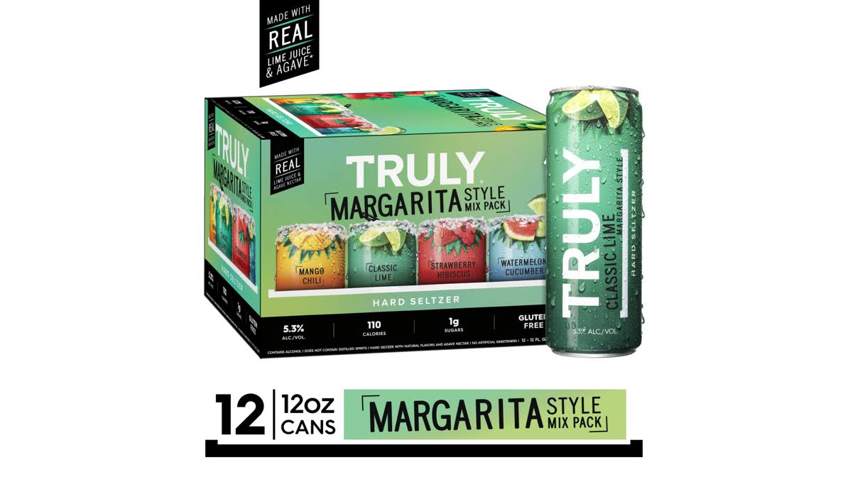Truly Hard Seltzer, Margarita Style, Mix Pack - 12 pack, 12 fl oz cans