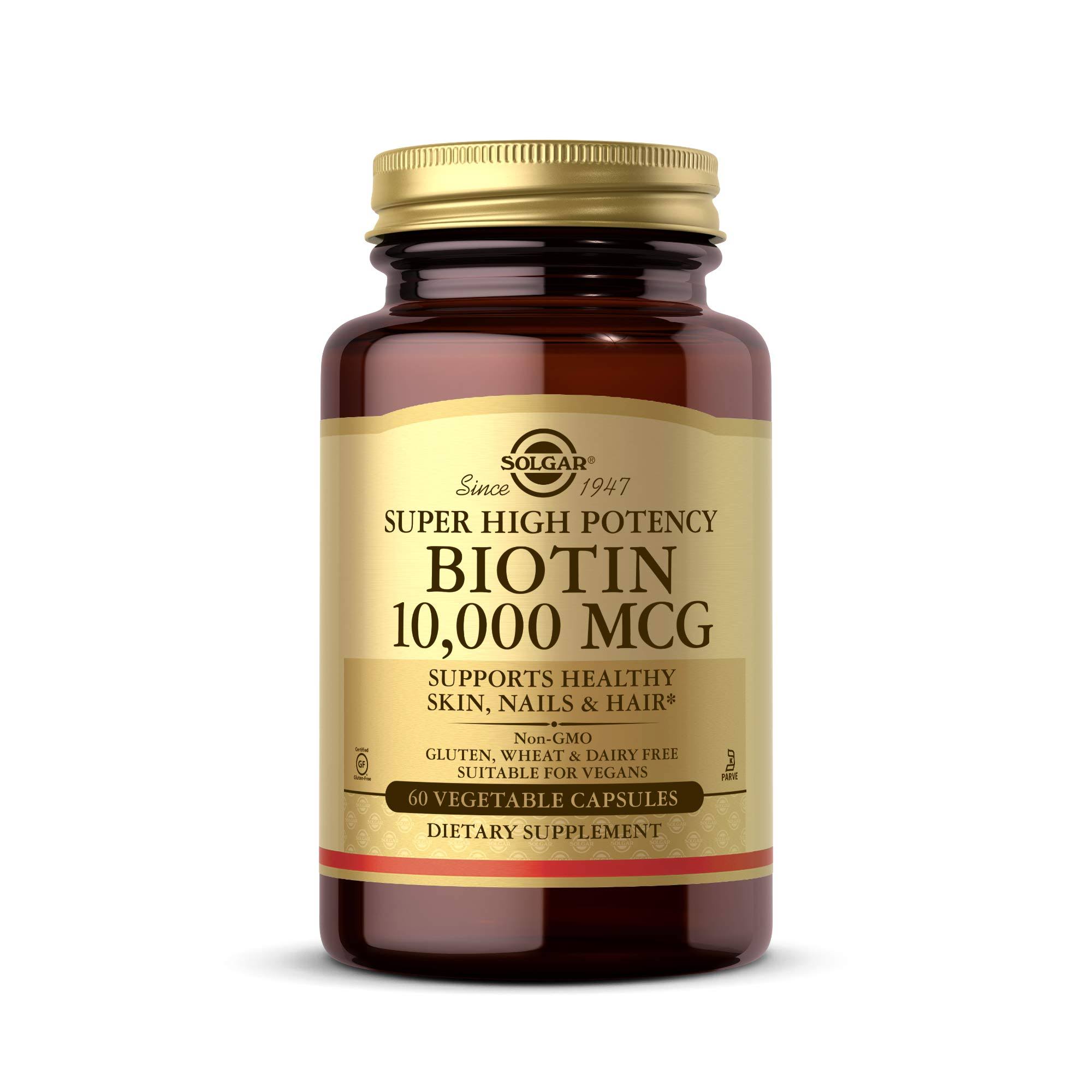 Solgar Biotin 10,000 MCG - 60 Vegetable Capsules
